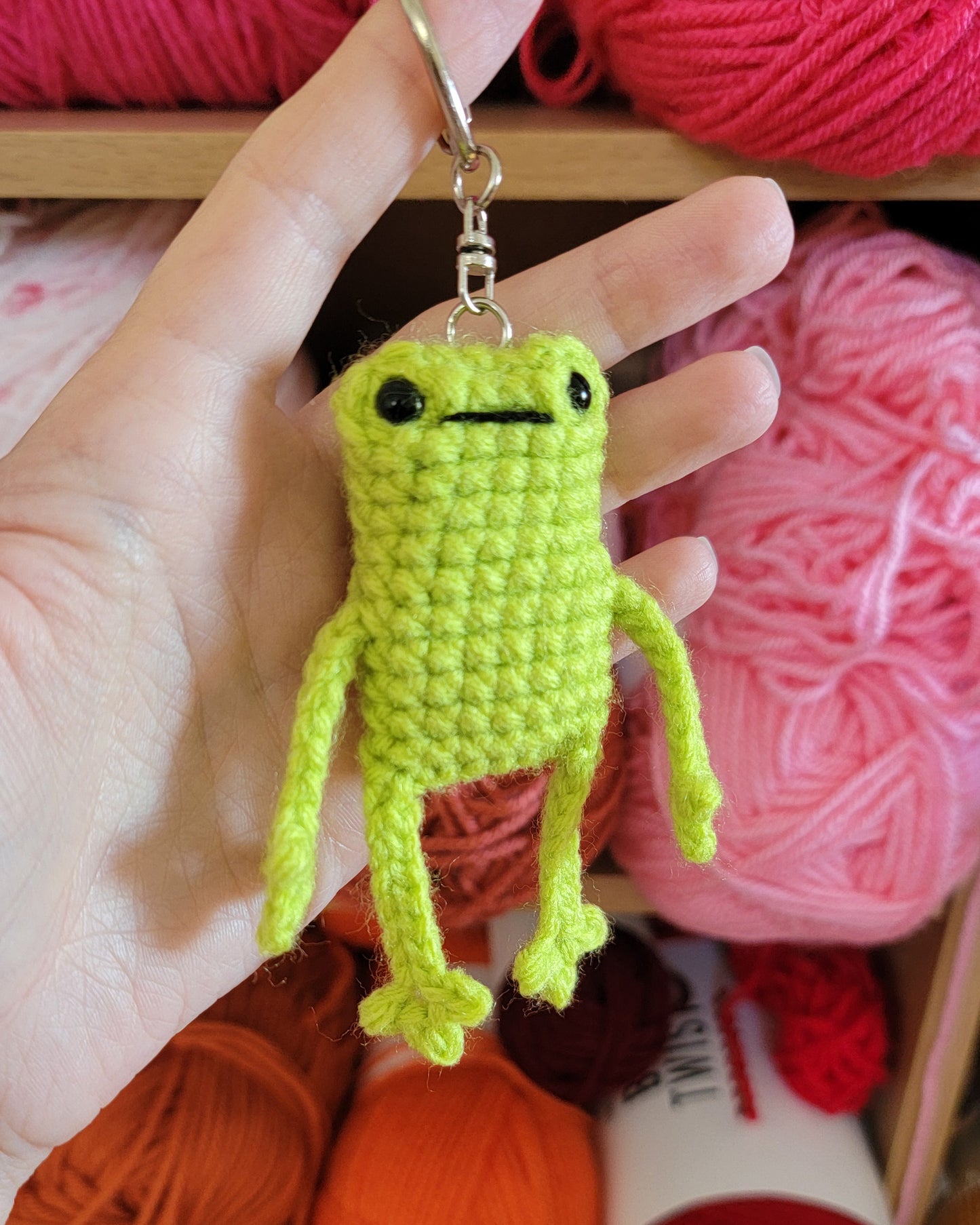 Crochet Leggy Froggy Keychain