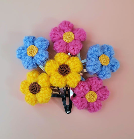 Puffy Flower Hair Clips