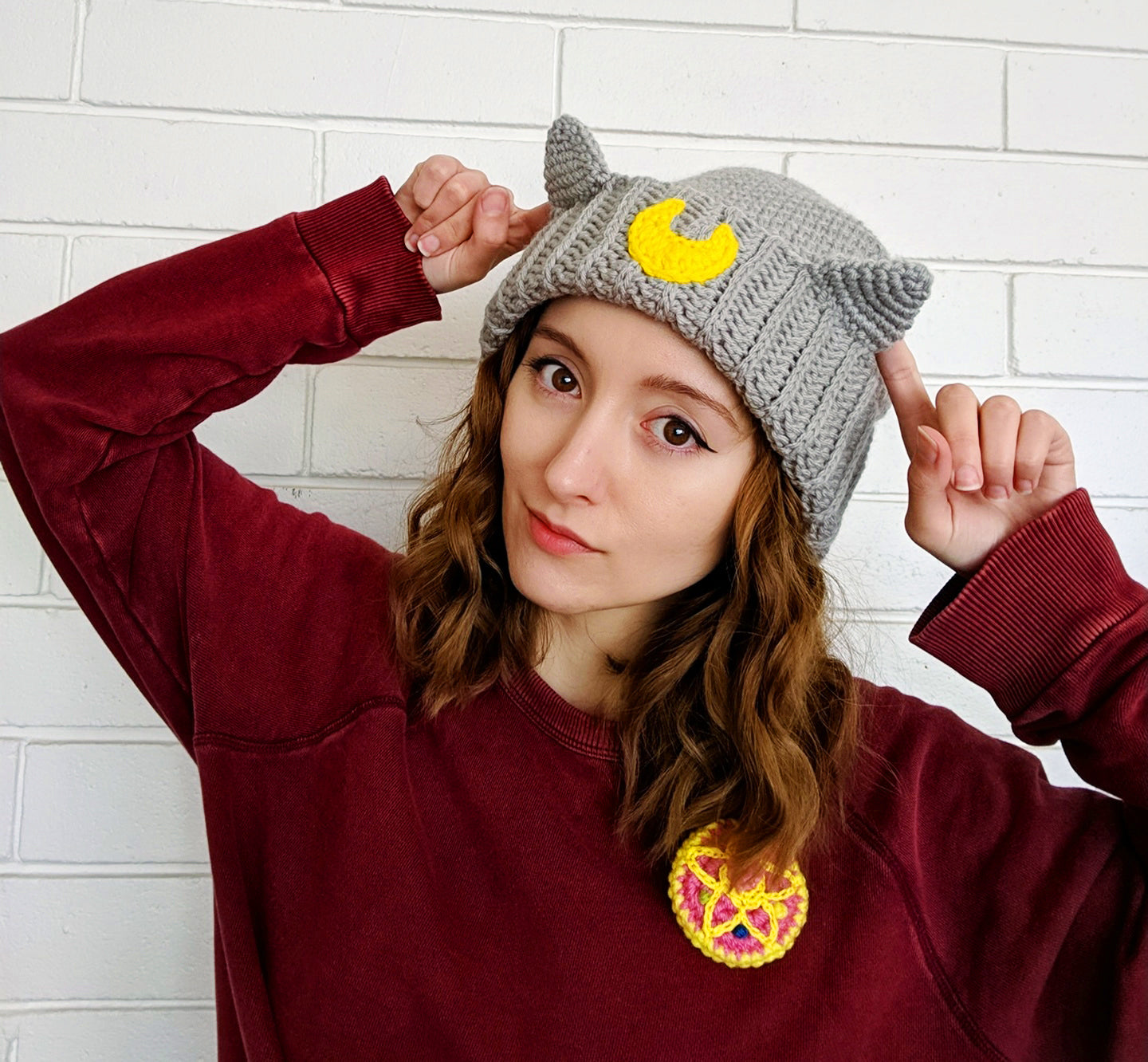 Crochet Pattern: Moon Cat Beanie