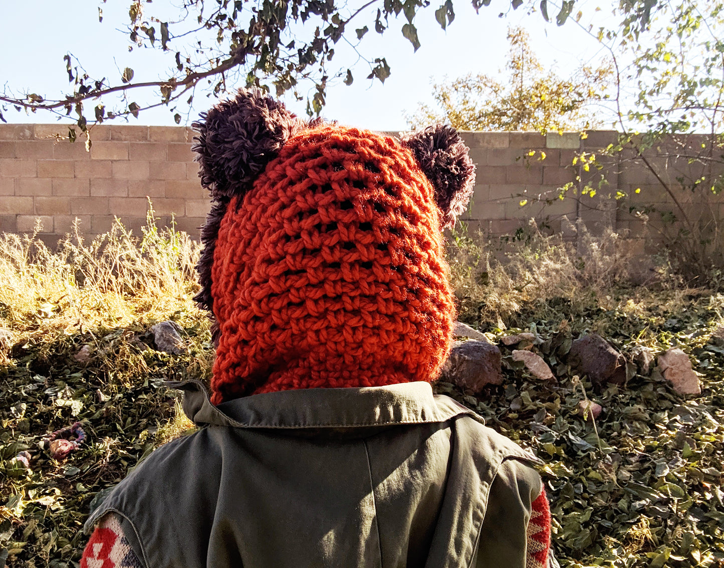Galaxy Battle Bears Snood - Hand crocheted cowl hood - Sample Sale