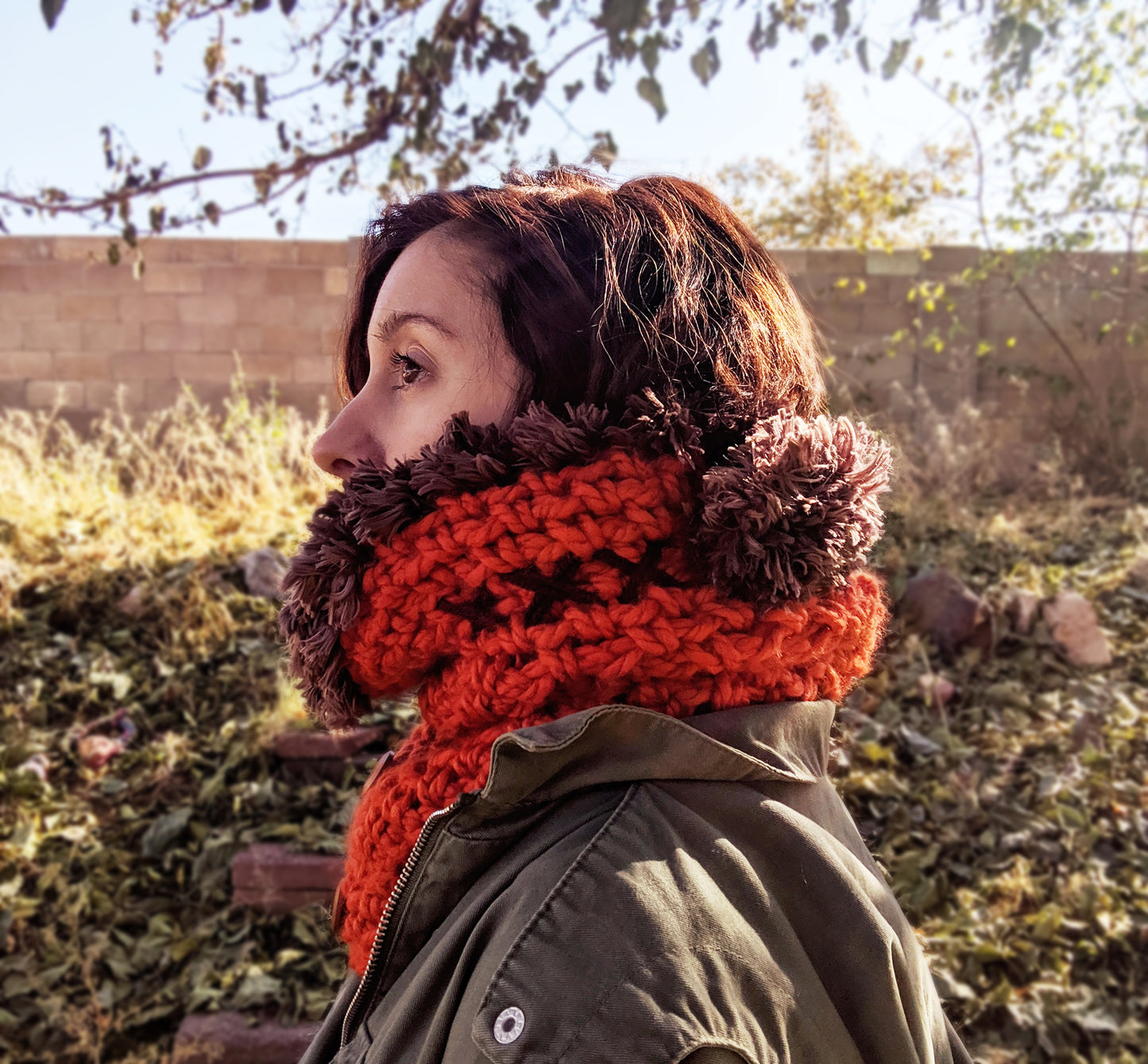 Galaxy Battle Bears Snood - Hand crocheted cowl hood - Sample Sale