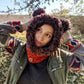 Galaxy Battle Bears Snood - Hand crocheted cowl hood - Sample Sale