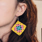Sterling Silver Granny Square Earrings - Choose your color