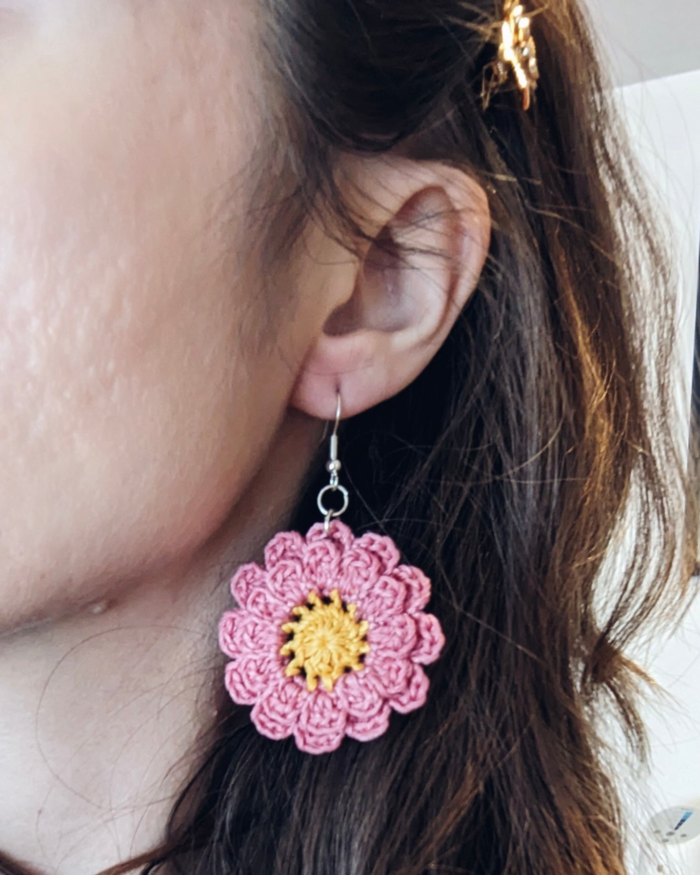 Sterling Silver Crochet Flower Earrings - Choose your favorite flower