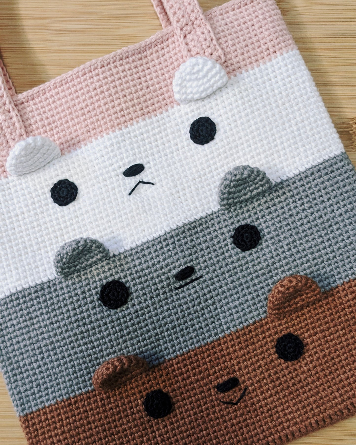 Crochet Pattern: Three Bears Tote Bag