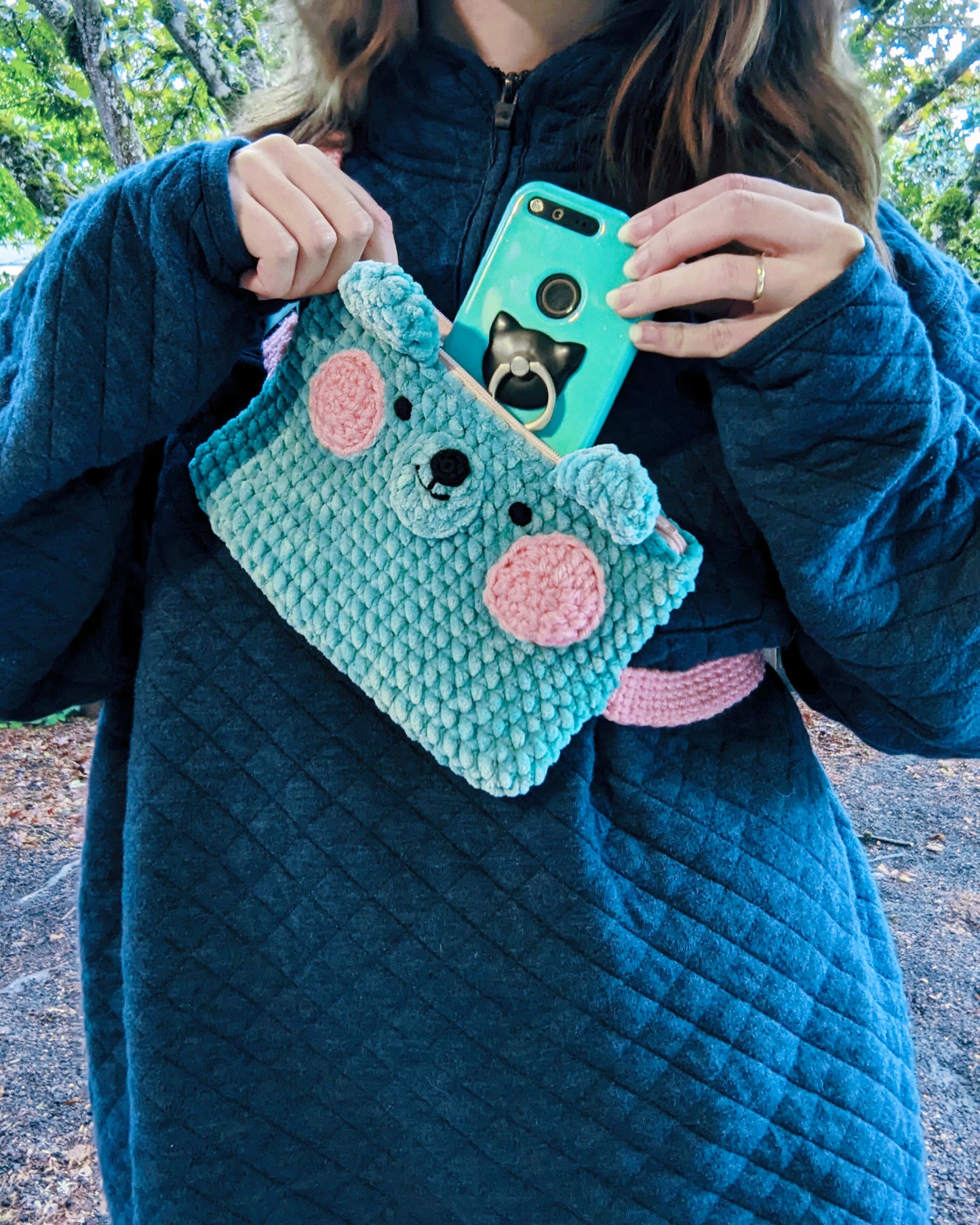 Crochet Pattern: Fuzzy Bear Belt Bag