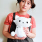 Pretty Kitty Jumbo Plushie - Hand Crocheted Adorable Stuffed Animal Cat - Sample Sale