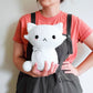 Pretty Kitty Jumbo Plushie - Hand Crocheted Adorable Stuffed Animal Cat - Sample Sale