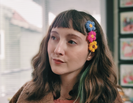 Puffy Flower Hair Clips
