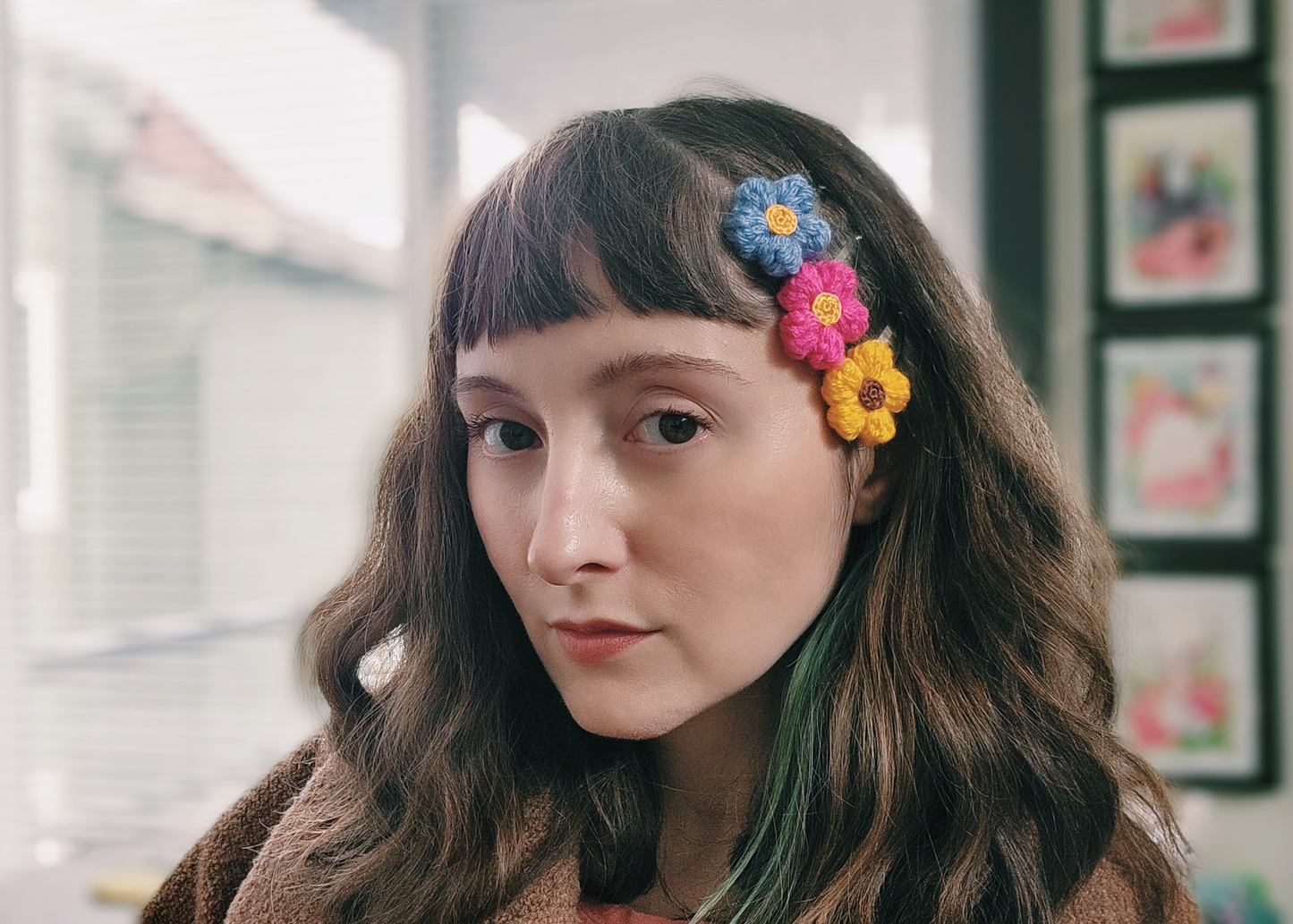 Puffy Flower Hair Clips
