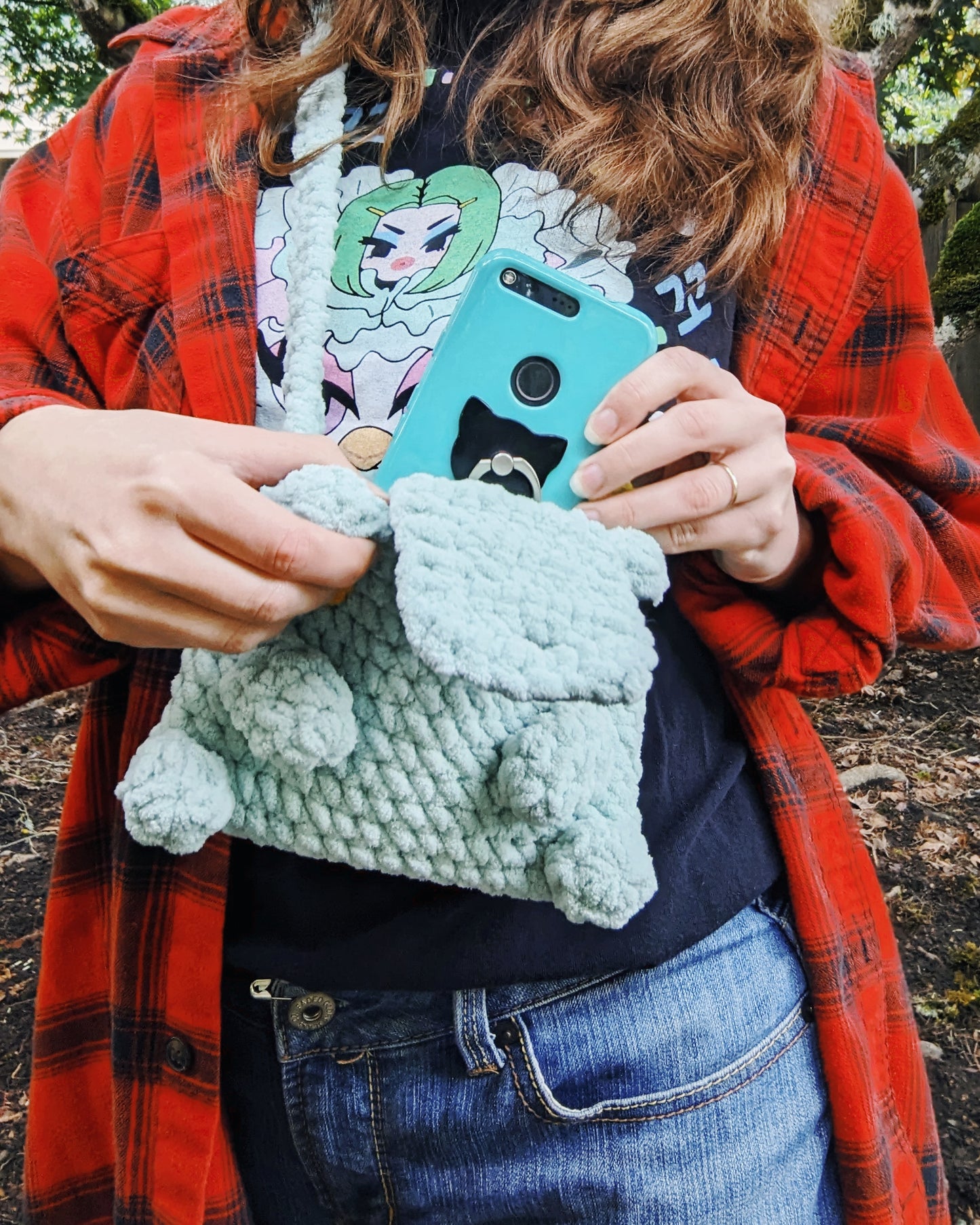 Crochet Pattern: Froggy Plushie Phone Bag