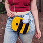 Fuzzy Chonky Bee Crossbody Bag - Hand crocheted purse