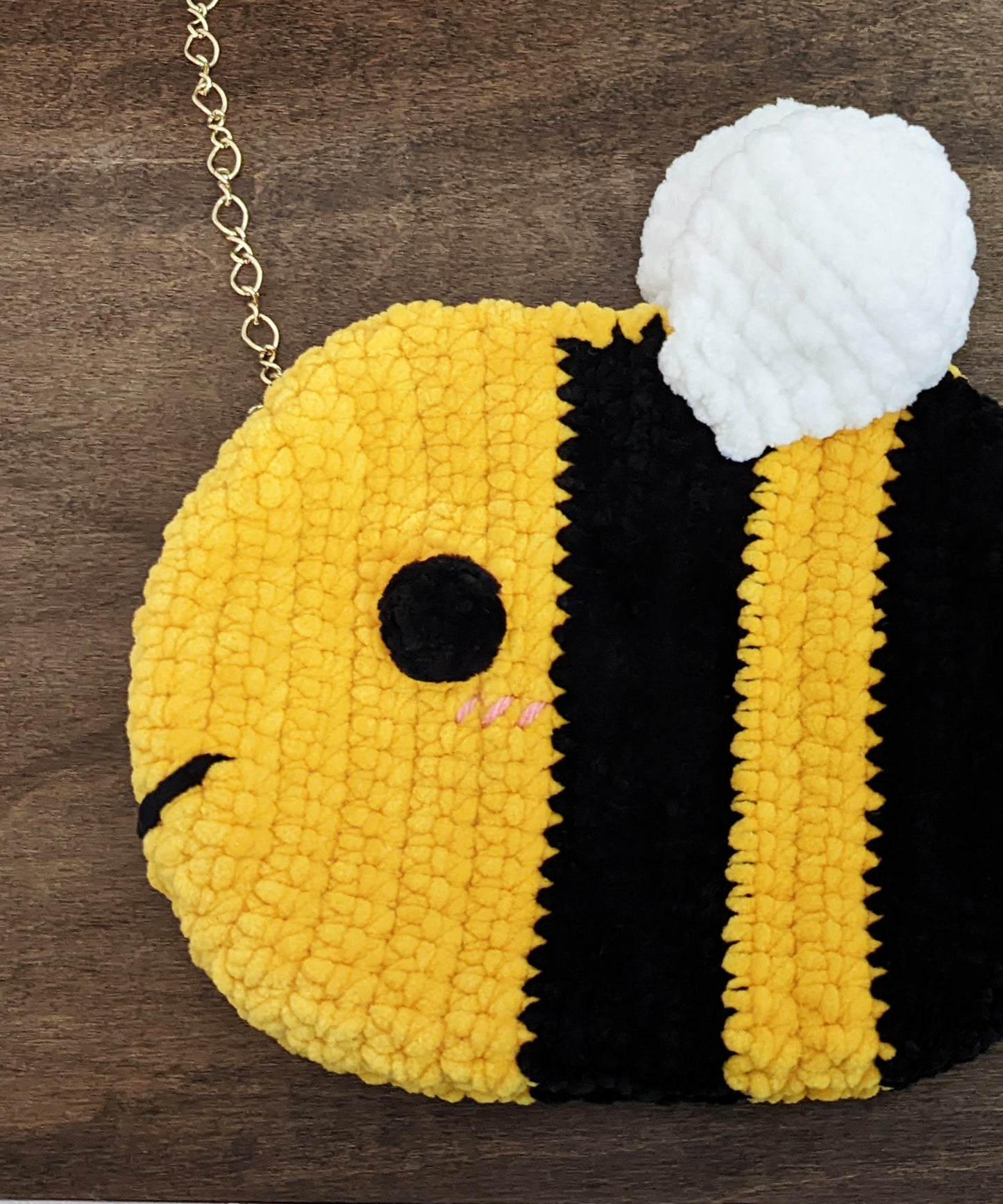 Fuzzy Chonky Bee Crossbody Bag - Hand crocheted purse - Sample Sale