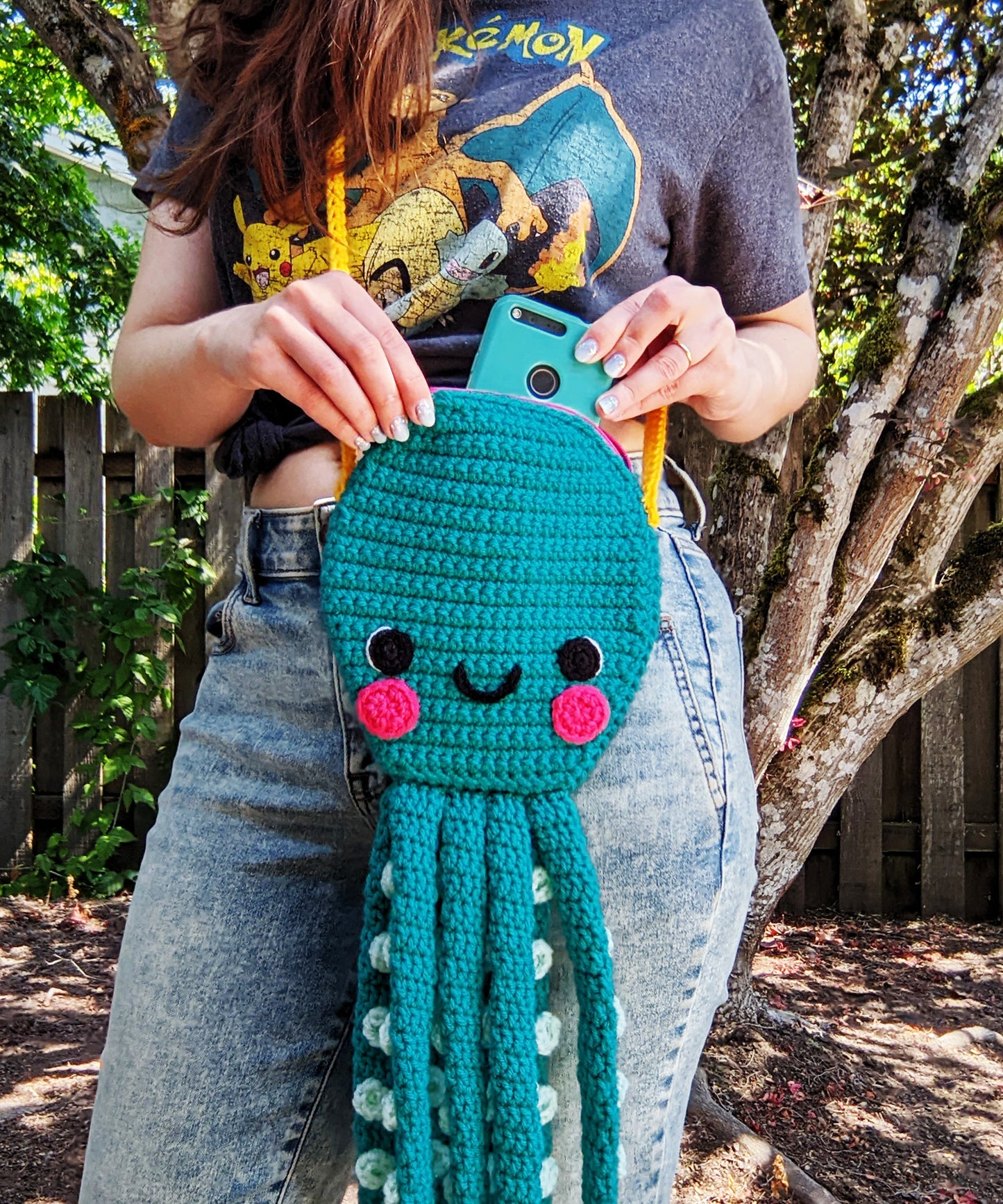 Octopus Crossbody Bag - Hand crocheted purse - Sample Sale