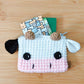 Mini Cow Zip Pouch - Hand crocheted credit card wallet - Sample Sale