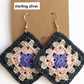 Sterling Silver Granny Square Earrings - Choose your color