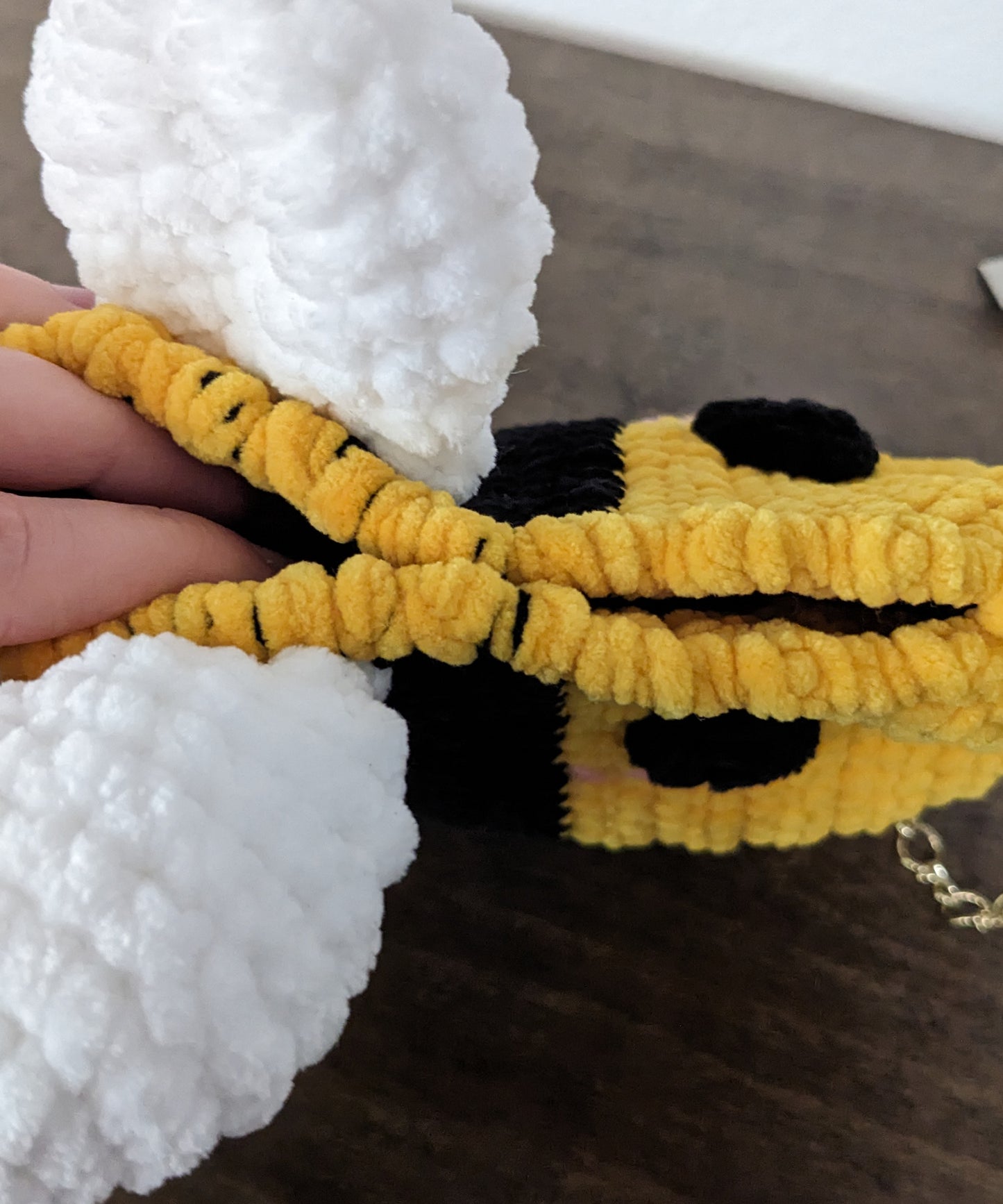 Fuzzy Chonky Bee Crossbody Bag - Hand crocheted purse - Sample Sale