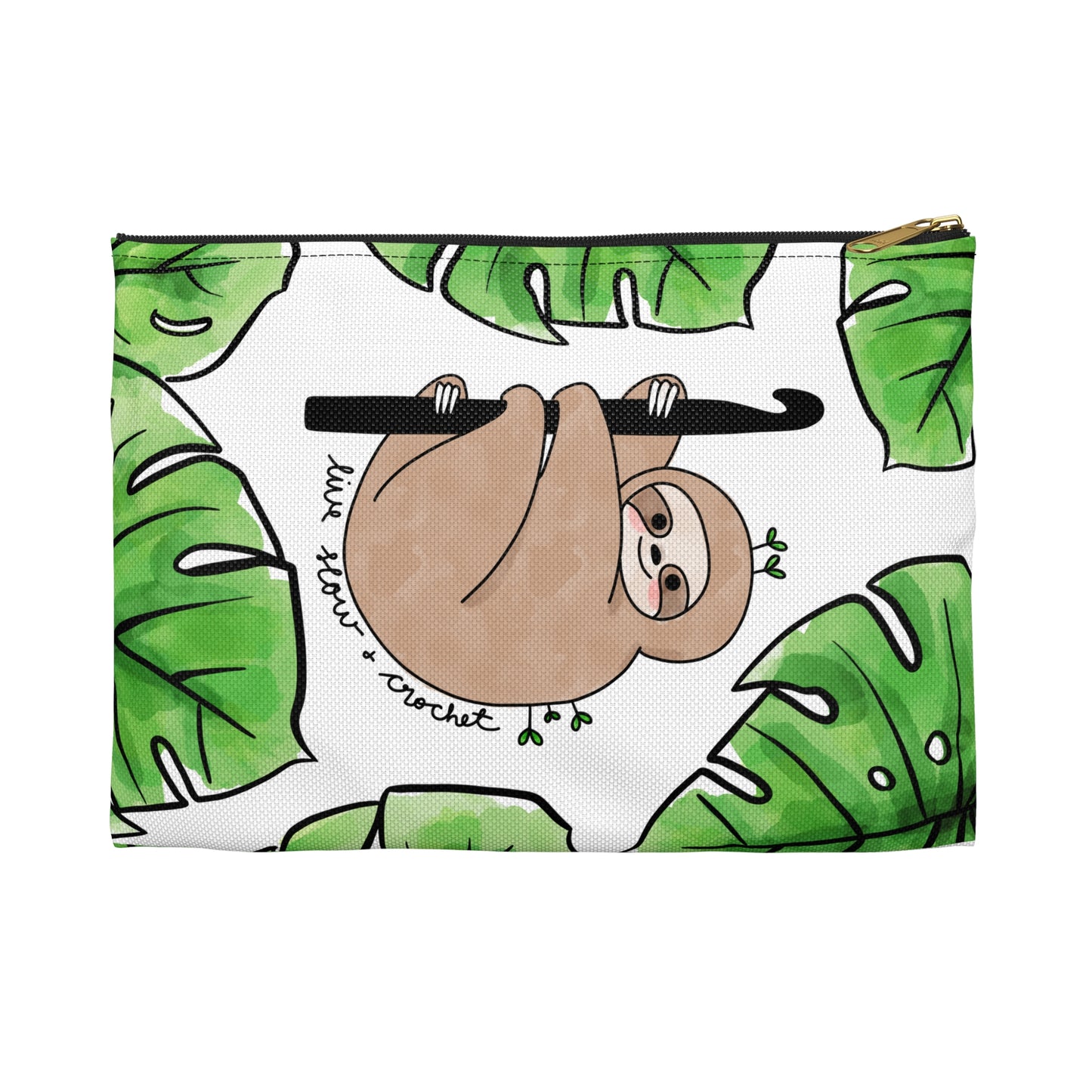 Live Slow & Crochet Sloth Zip Pouch