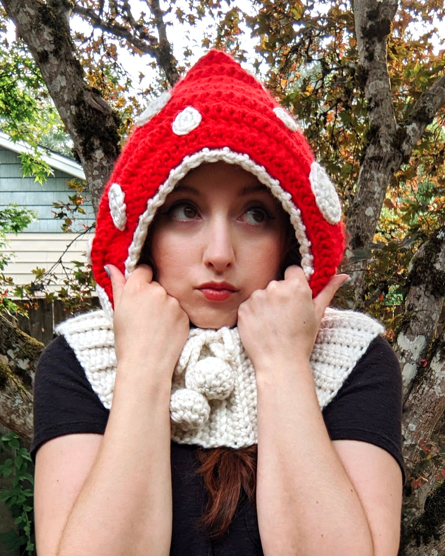 Crochet Pattern: Mushroom Balaclava Hood