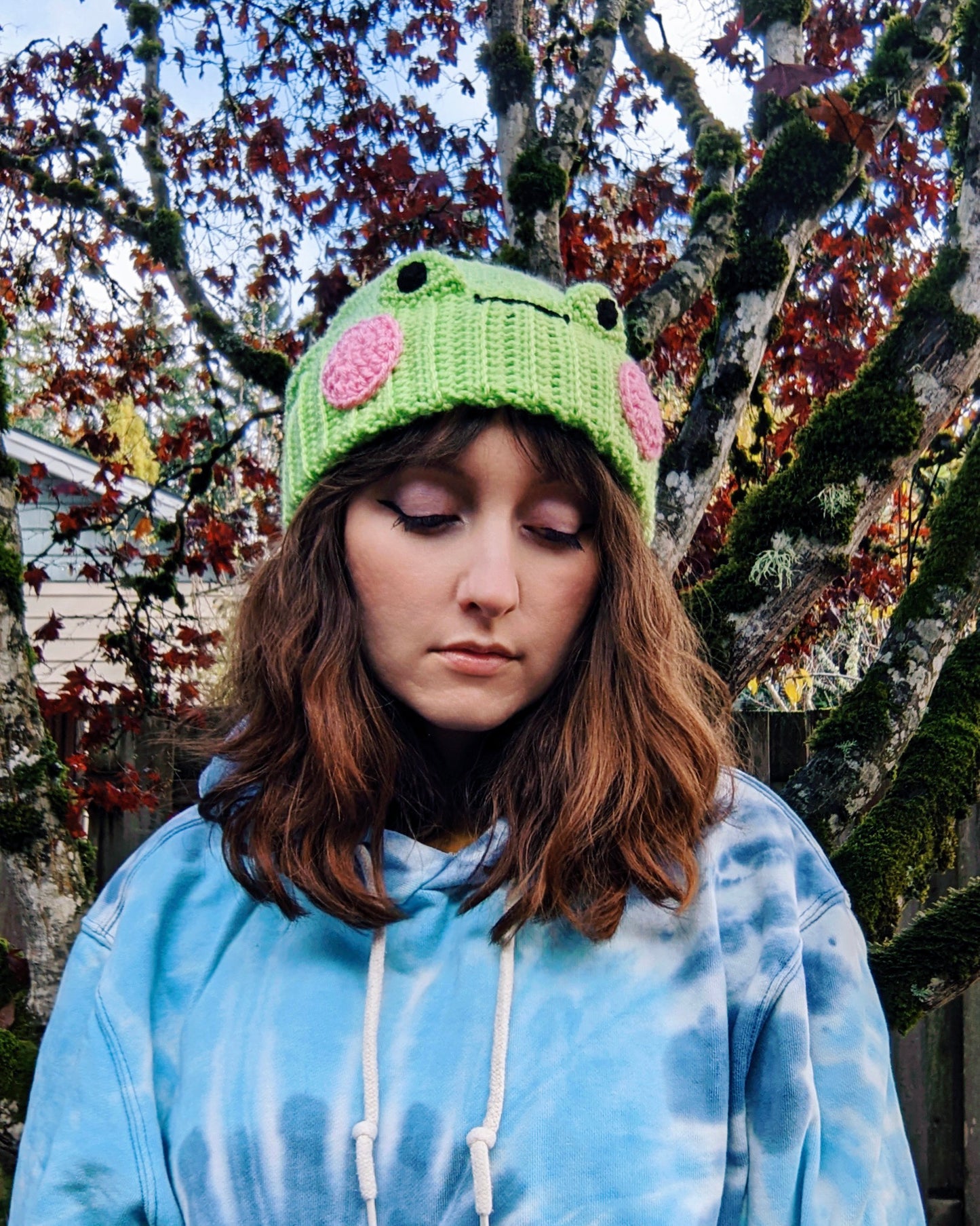 Crochet Pattern: Froggy Fold Over Beanie Hat