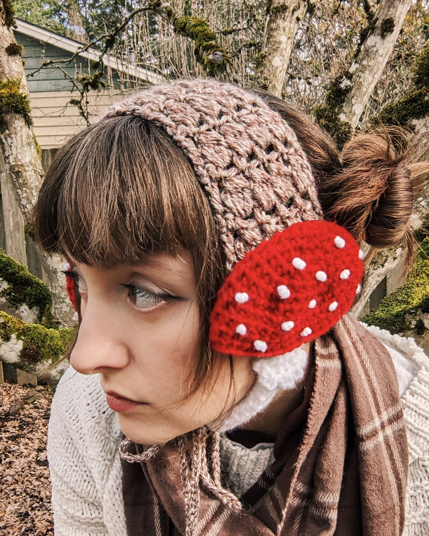 Crochet Pattern: Mushroom Earmuffs