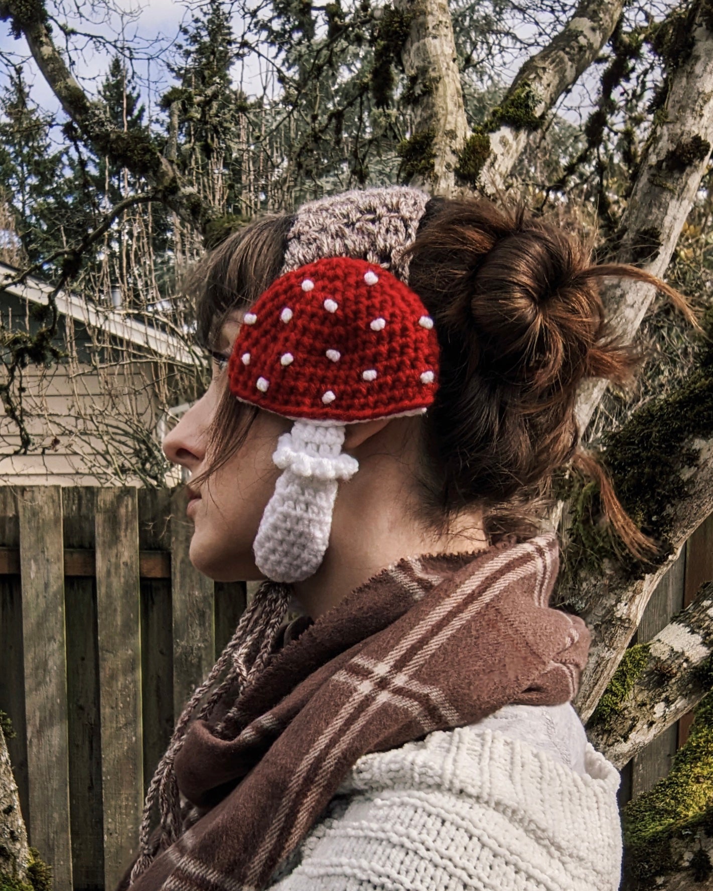 Crochet Pattern: Mushroom Earmuffs