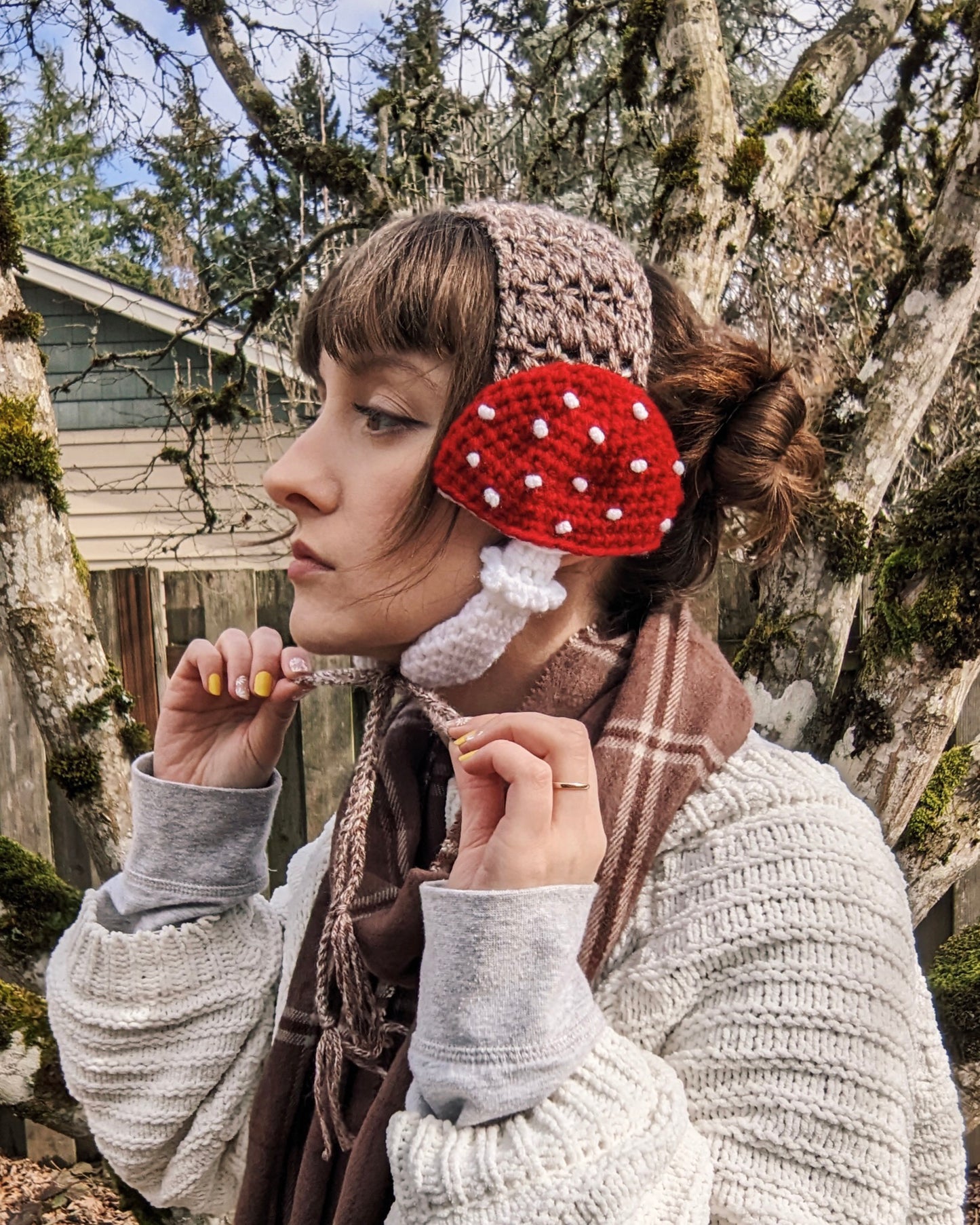 Crochet Pattern: Mushroom Earmuffs