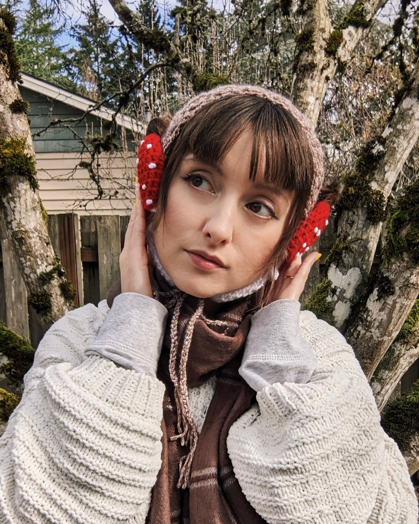 Crochet Pattern: Mushroom Earmuffs