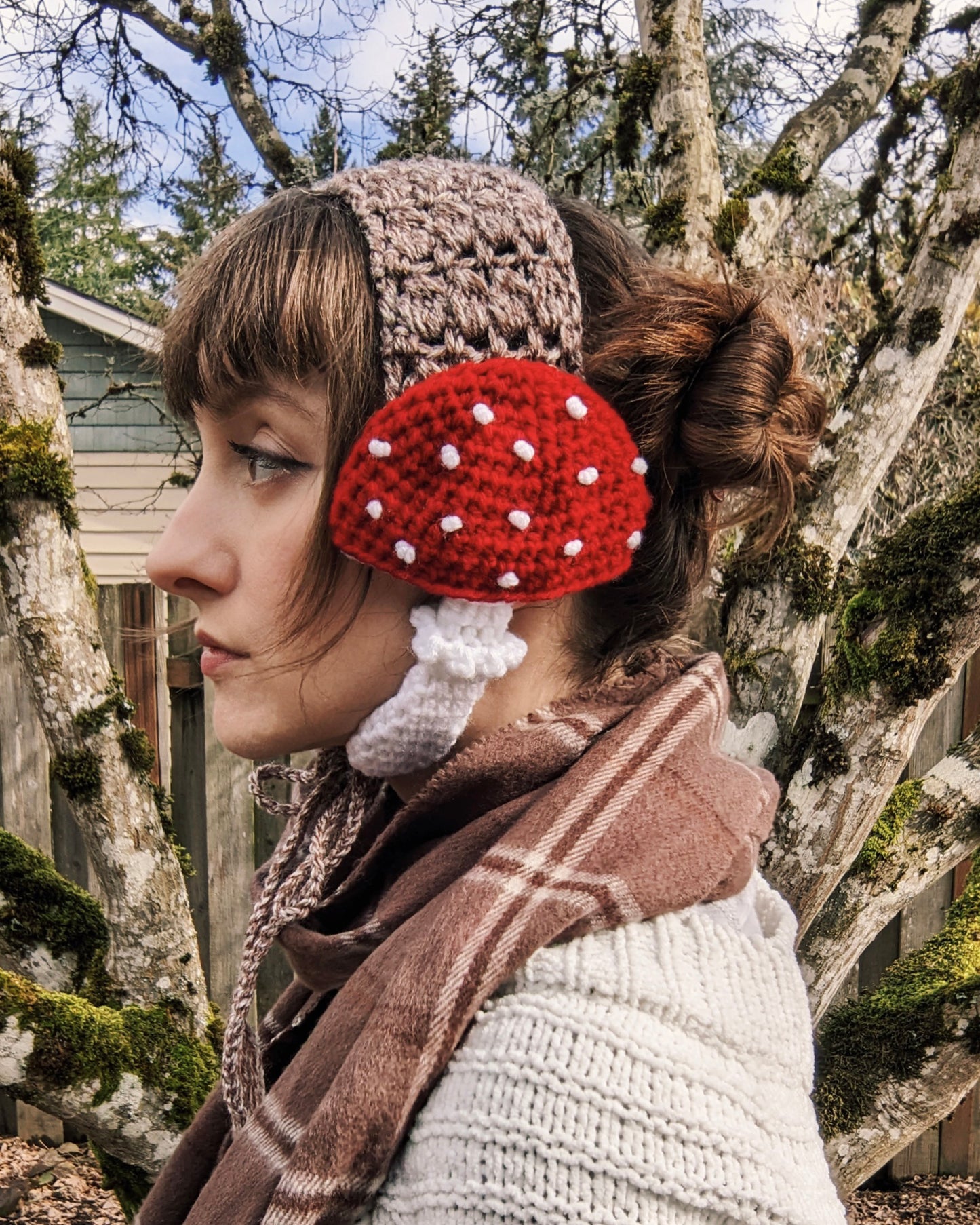 Crochet Pattern: Mushroom Earmuffs