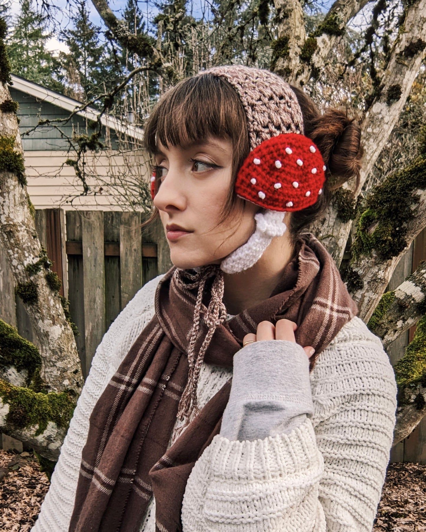 Crochet Pattern: Mushroom Earmuffs