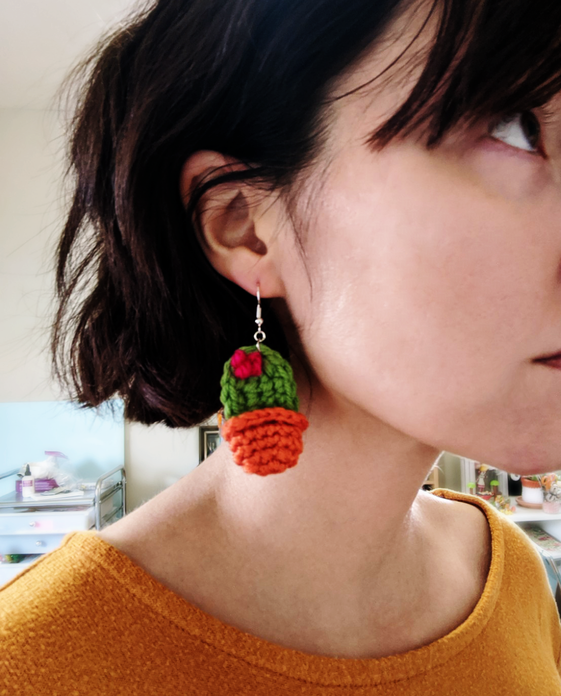 Crochet Pattern: Potted Cactus Earrings