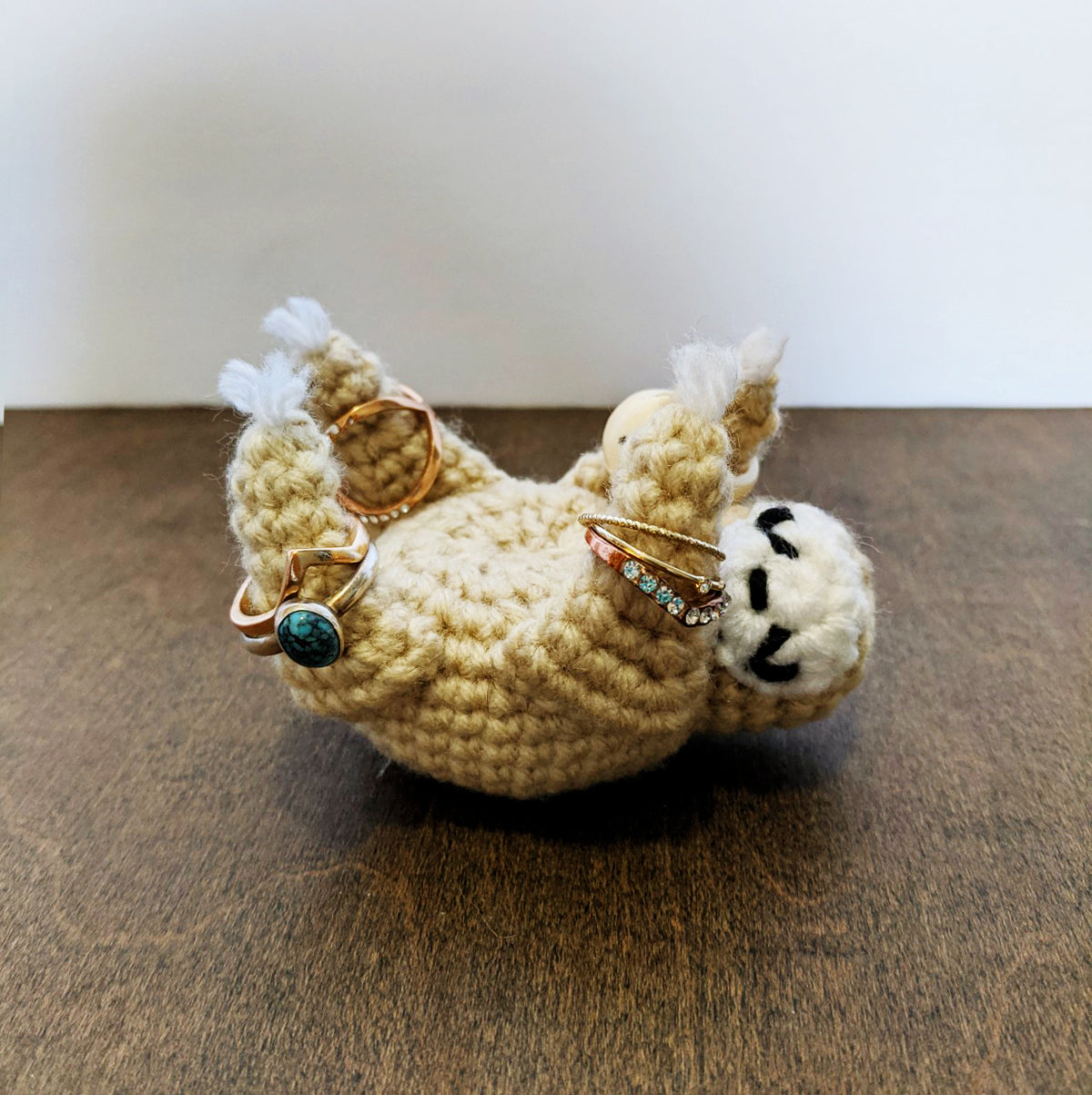 Crochet Pattern: Sleepy Sloth Rings Holder