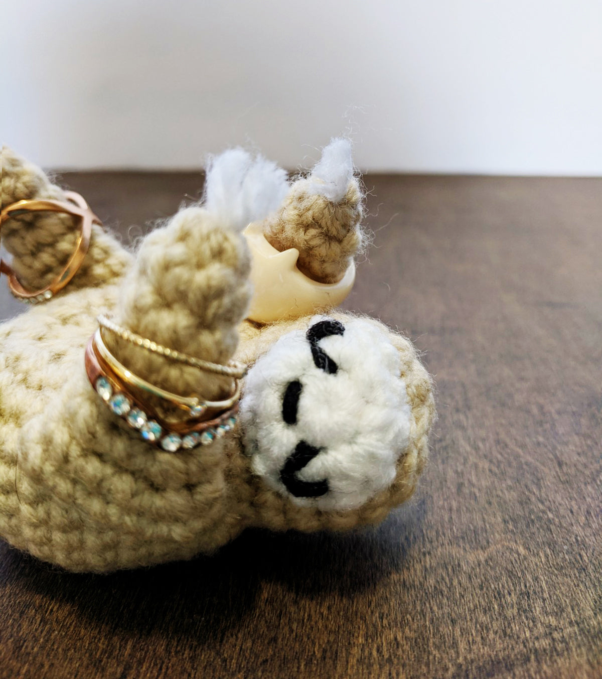 Crochet Pattern: Sleepy Sloth Rings Holder