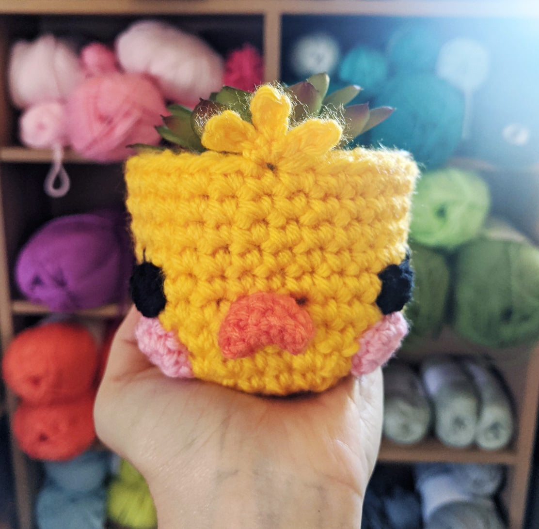 Crochet Pattern: Duckling Planter