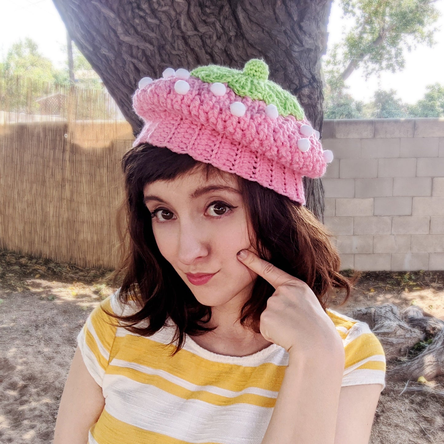 Crochet Pattern: Strawberry Slouchy Hat