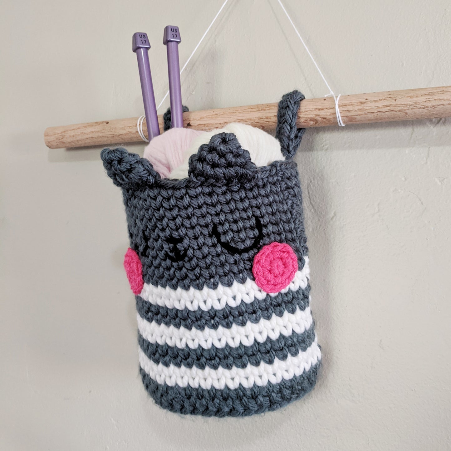 Crochet Pattern: Hanging Cat Basket