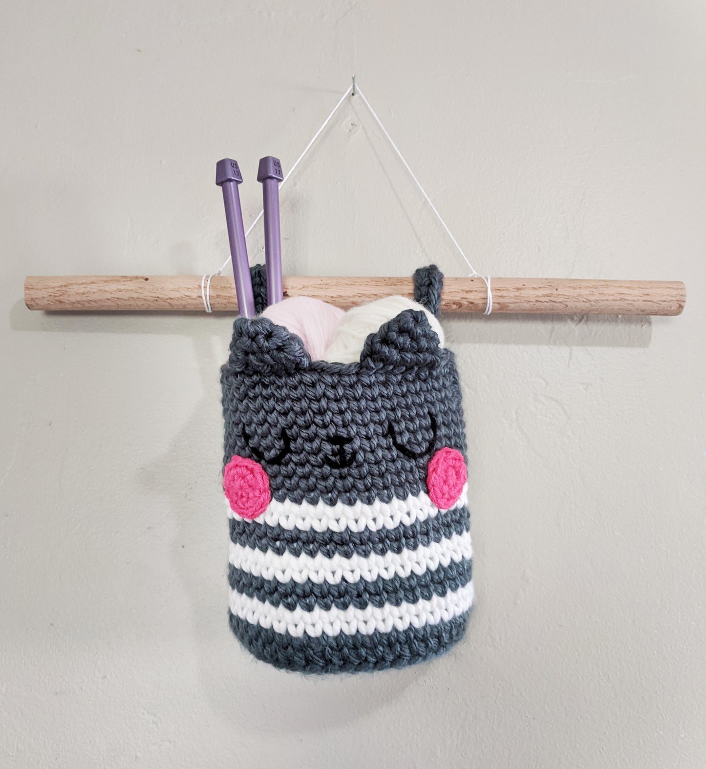 Crochet Pattern: Hanging Cat Basket