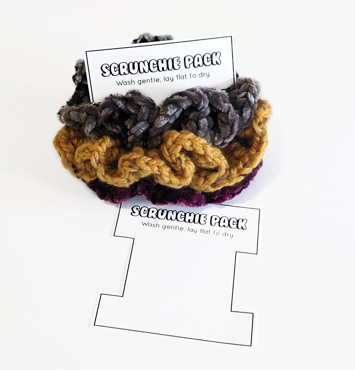 Scrunchie Pack Display Insert - Bubble Lettering