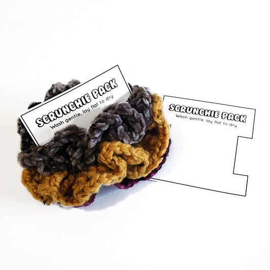 Scrunchie Pack Display Insert - Bubble Lettering