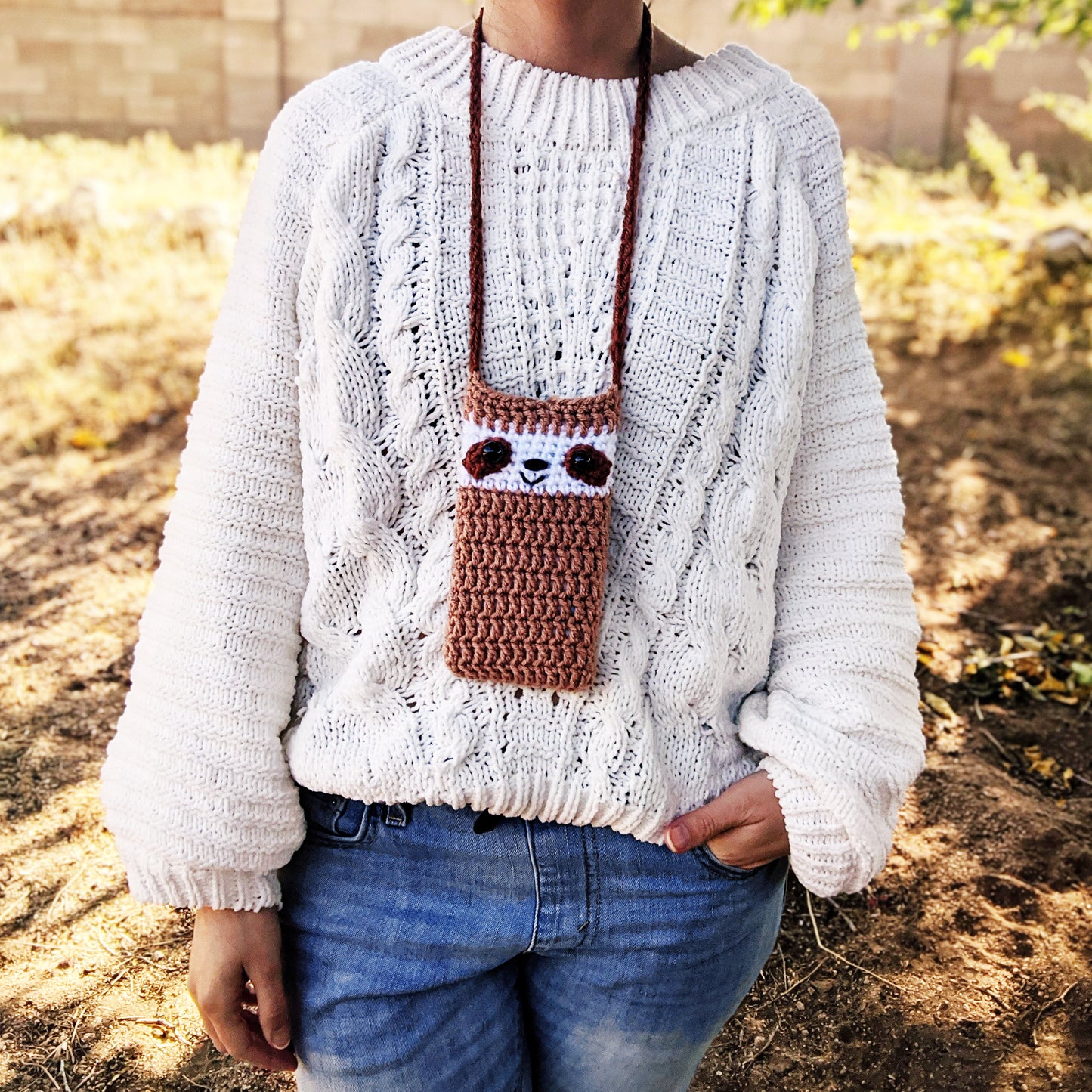 Crochet Pattern: Sloth Phone Pouch Purse