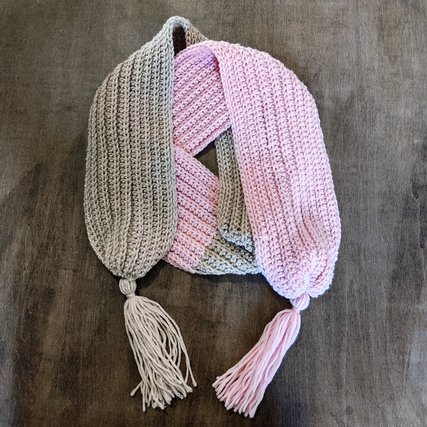 Crochet Pattern: Two Toned Tassel Scarf