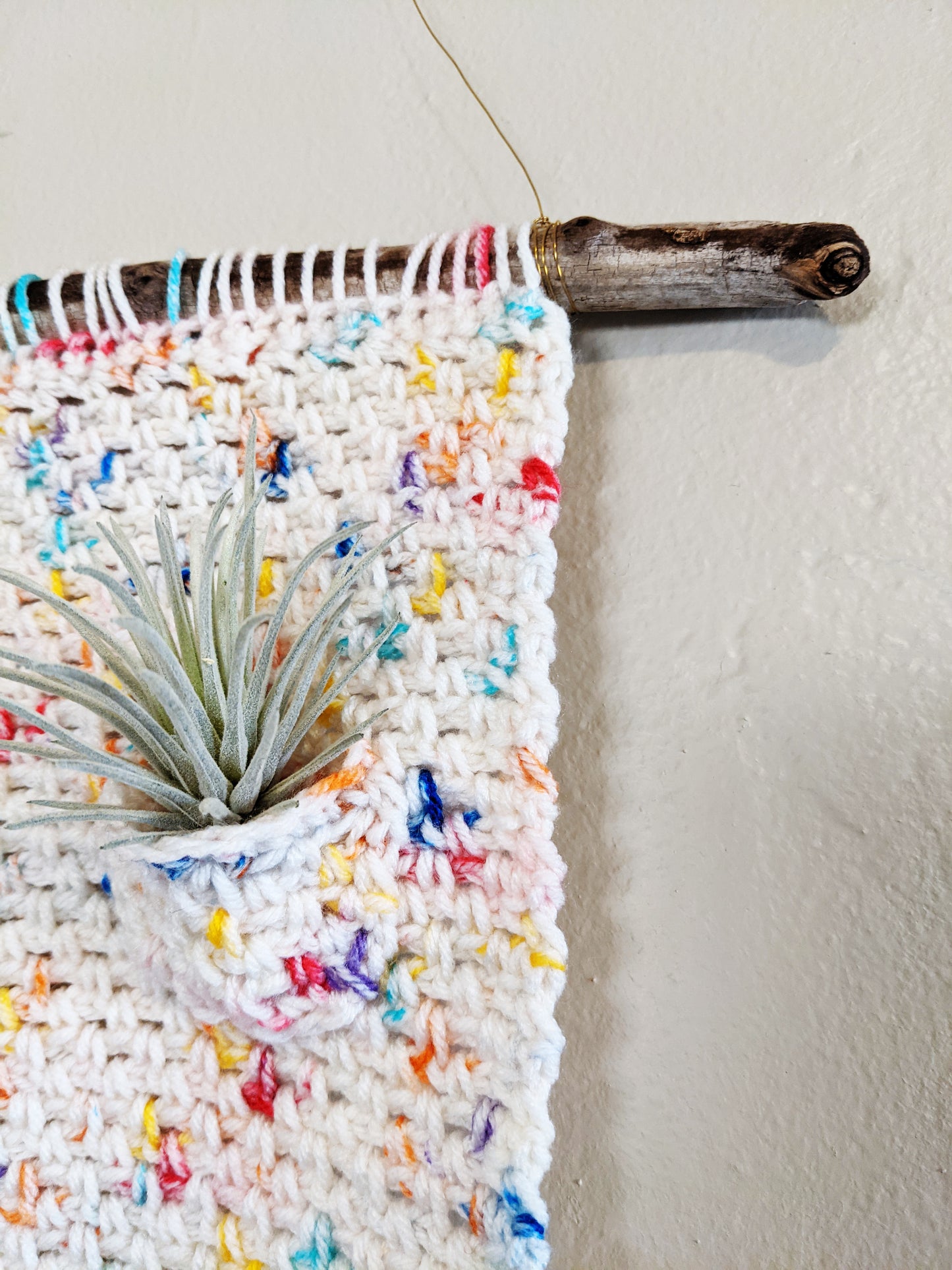 Crochet Pattern: Faux Macrame Hanging Air Planter