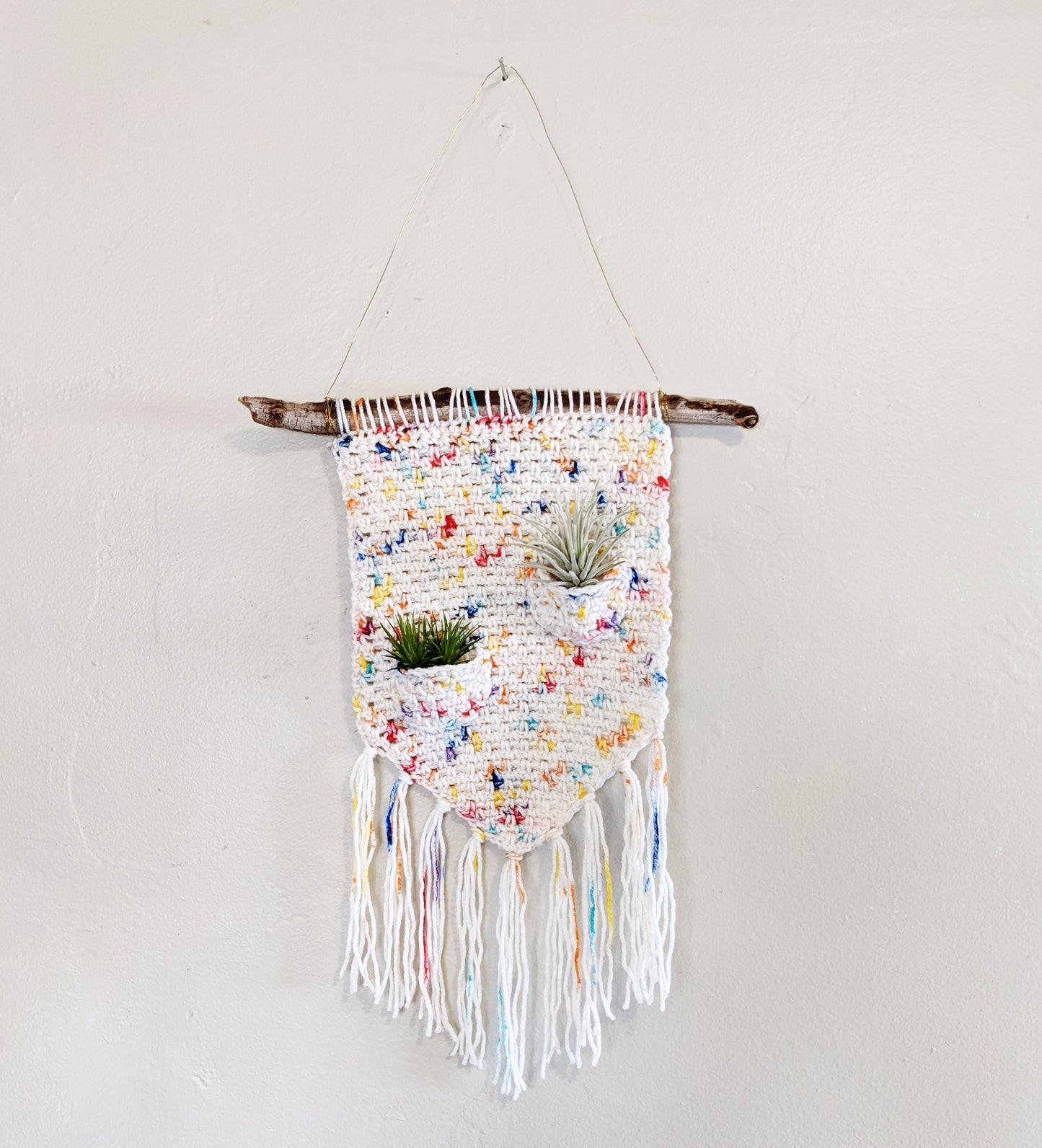 Crochet Pattern: Faux Macrame Hanging Air Planter