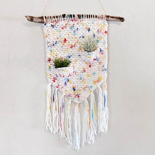 Crochet Pattern: Faux Macrame Hanging Air Planter