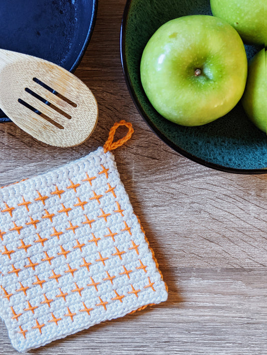 Crochet Pattern: Crosses Pot Holder