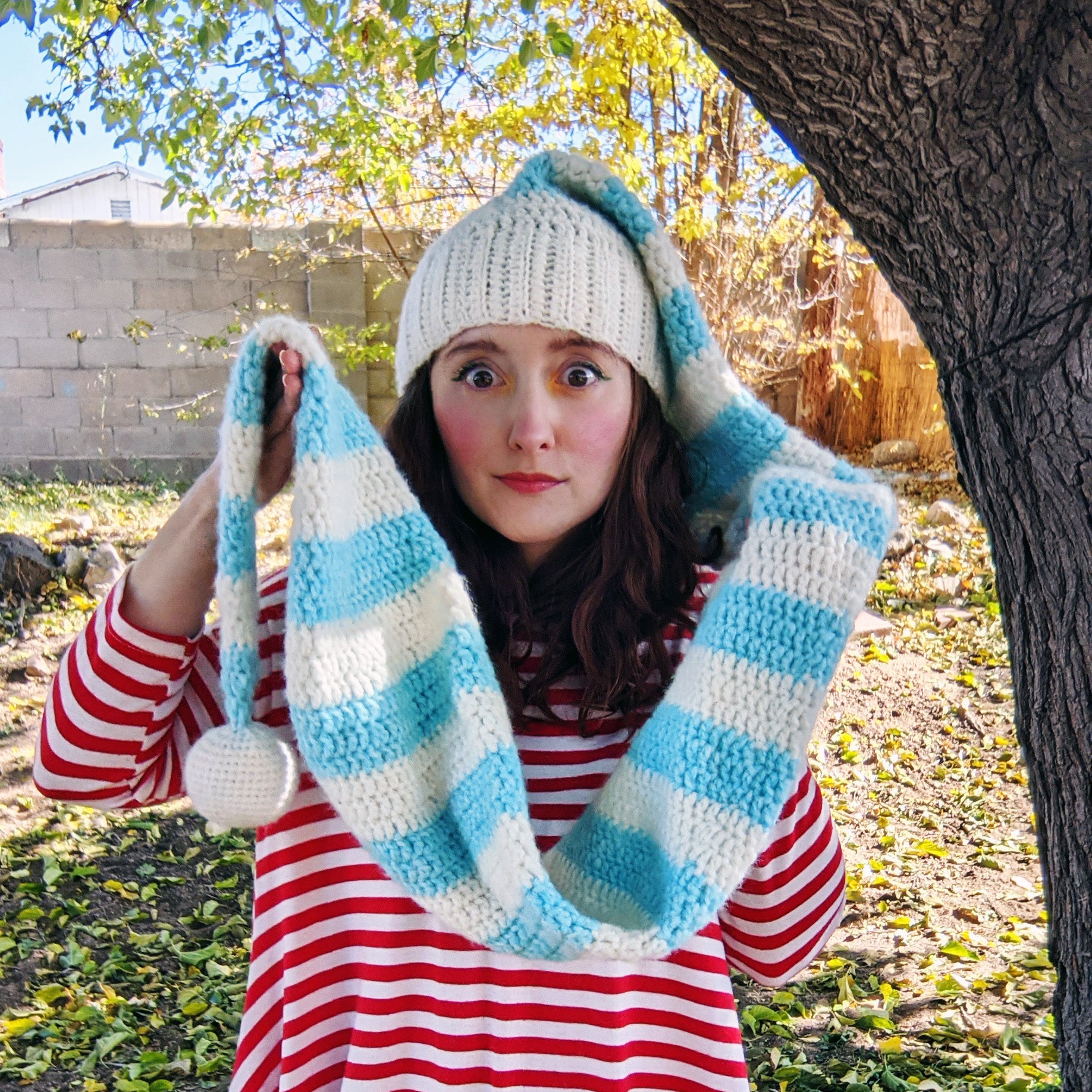 Crochet Pattern: Striped Elf Hat Scarf – HELLOhappy