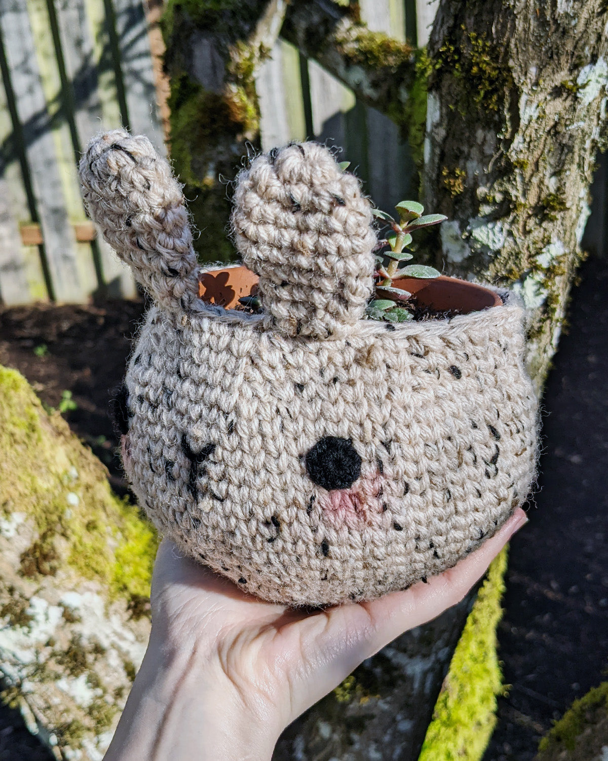 Crochet Pattern: Sweet Bunny Planter