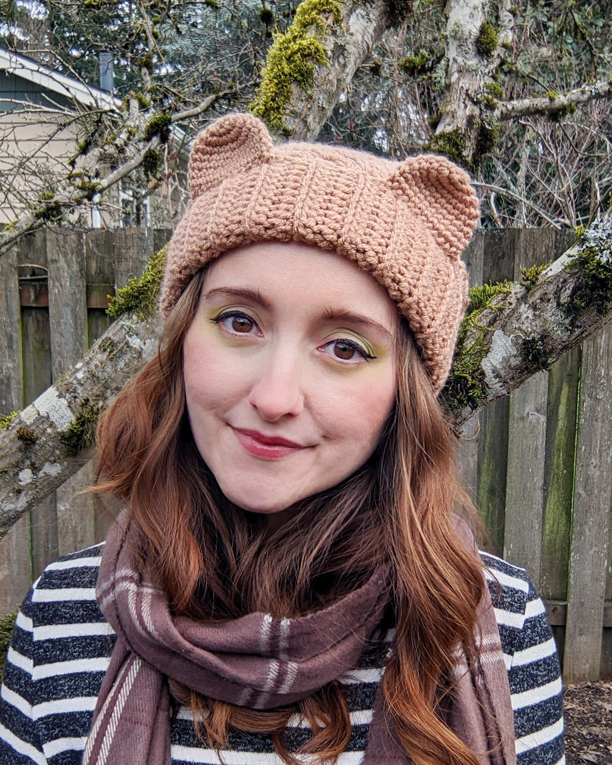 Adorable Slouchy Bear Beanie - Hand crocheted hat - Sample Sale