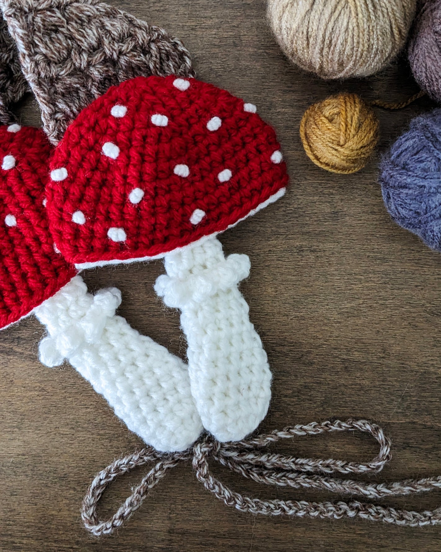 Crochet Pattern: Mushroom Earmuffs