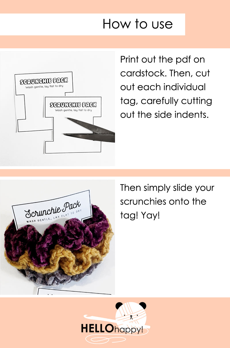 Scrunchie Pack Display Insert - Bubble Lettering